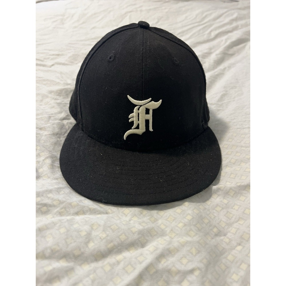Fear Of God Essentials Hat Cap Fitted 7-1/4 Black Wool New Era MLB Baseball MLB